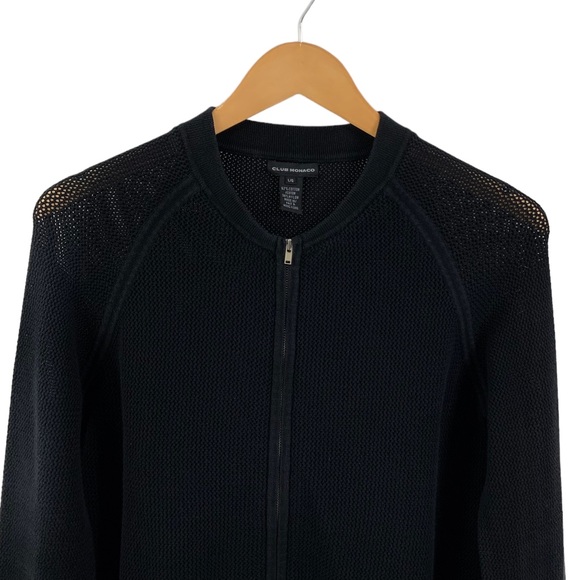 CLUB MONACO Long Sleeve Zip Up Sweater Top Cardigan Knit Mesh-like Sweater E9 - Picture 2 of 9